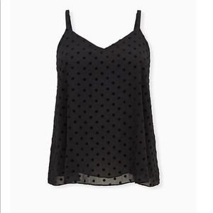 🖤 Torrid Chiffon Polkadot Swing Cami EUC